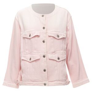 Chanel pink cotton 4 pockets CC buttons collarless jacket
